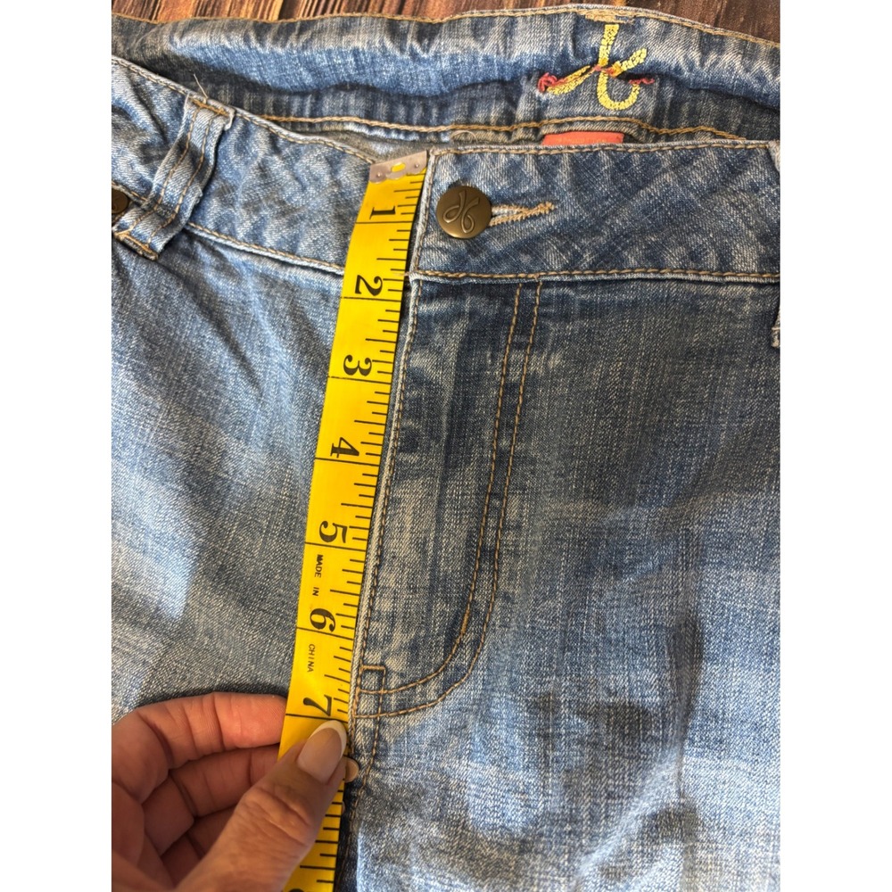 J6 Premium Jeans Women Flare Bootcut Light Wash Embroidered Pockets Size 14 - Picture 9 of 16